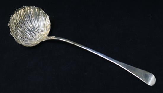 A George III silver Old English pattern soup ladle, by Eley & Fearn, London, 1818, 31.5cm.